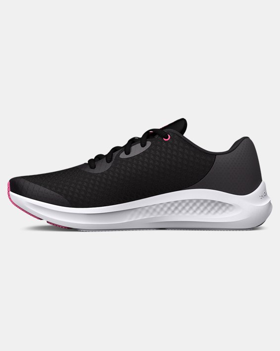 Girls' Grade School UA Charged Pursuit 3 Running Shoes in Black image number 1